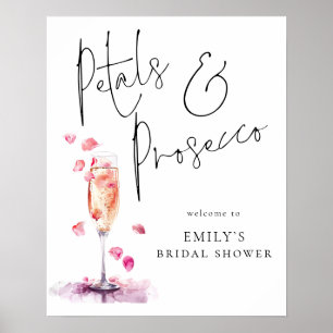 Poster Pétalas Imprimíveis Prosecco Bem-vindo ao Chá de p
