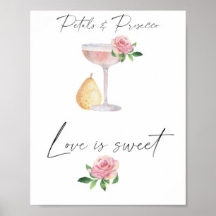 Poster Pétalas & Prosecco - o amor é doce, aproveite um a