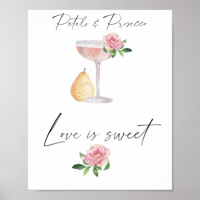Poster Pétalas & Prosecco - o amor é doce, aproveite um a (Frente)