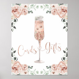 Poster Pétalas Rosa cor-de-rosa, placas Prosecco e GIfts