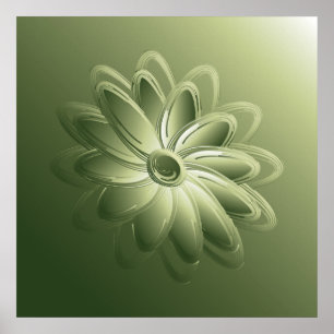 Póster pétalas verdes