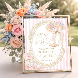 Poster Petals and Prosecco Bow Bridal Shower Welcome