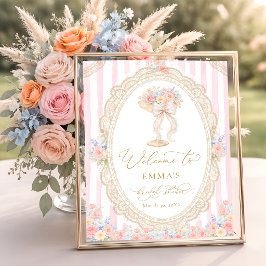 Poster Petals and Prosecco Bridal Shower Welcome