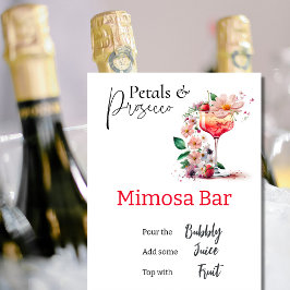 Póster Petals Prosecco Chá de panela Floral Bar Mimosa