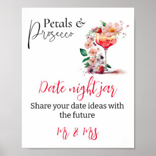 Poster Petals Prosecco Floral Chá de panela Brundate