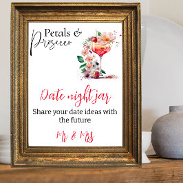 Poster Petals Prosecco Floral Chá de panela Brundate
