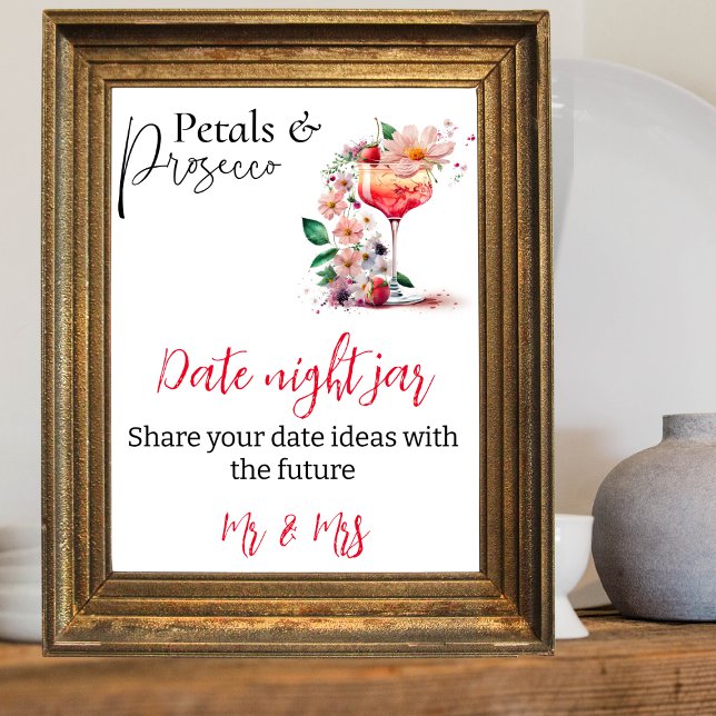 Poster Petals Prosecco Floral Chá de panela Brundate (Criador carregado)