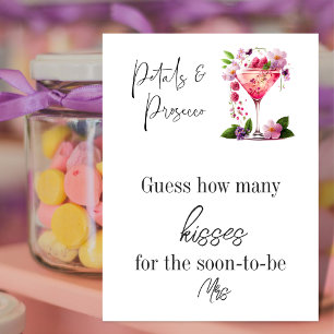 Poster Petals & Prosecco - Jogo de Adivinhação do Chá de 