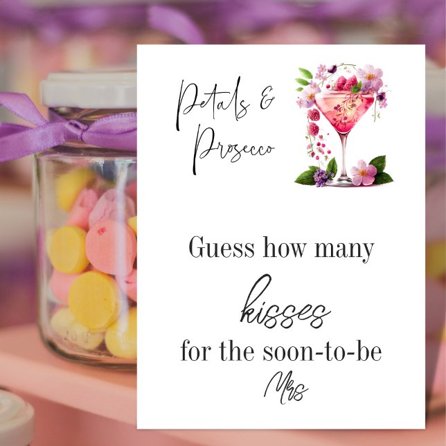 Poster Petals & Prosecco - Jogo de Adivinhação do Chá de  (Criador carregado)