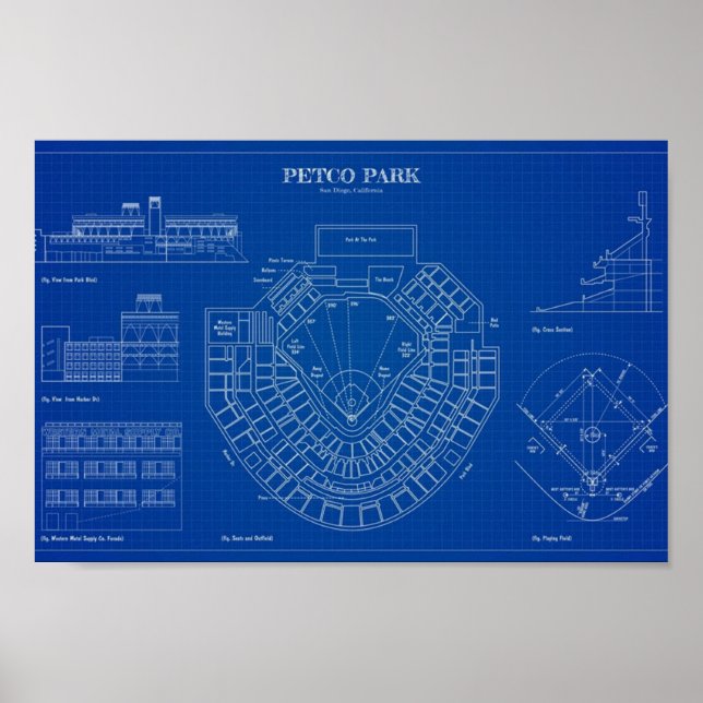 Poster PETCO Park Blueprint English (Frente)