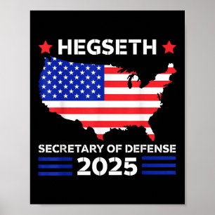 Poster Pete Hegseth Secretário Da Defesa 2025 Trump Pick