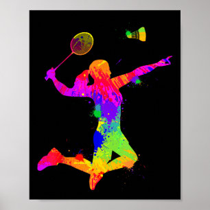 Poster Peteca de Badminton, Jogador de Badminton, Garotas