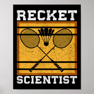 Poster Peteca de Badminton Raquete Jogador de Badminton 
