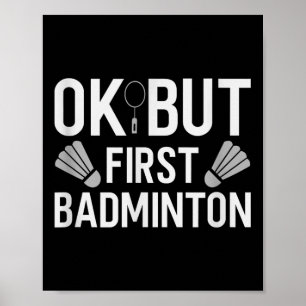 Poster Peteca de Badminton Raquete Jogador de Badminton 2