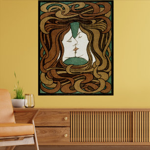 Poster Peter Behrens Kiss Love Abstrato Art Nouveau