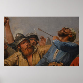 Póster Peter Nicolai Arbo - A Batalha da Ponte de Stamfor