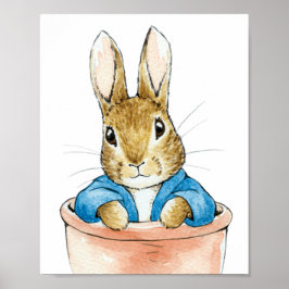 Poster Peter o coelho sentado em vaso de planta