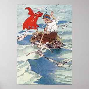 Póster Peter Pan e Tinker Bell por Alice B. Woodward