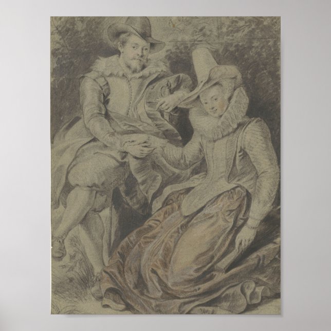 Poster Peter Paul Rubens com sua esposa Isabella Brant (Frente)