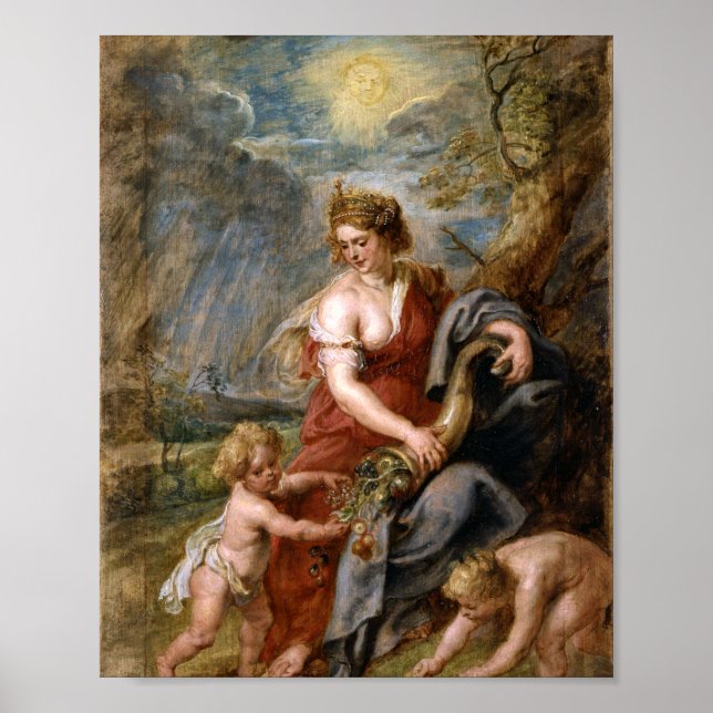 Poster Peter Paul Rubens - Trabalho de arte de Abundance (Frente)
