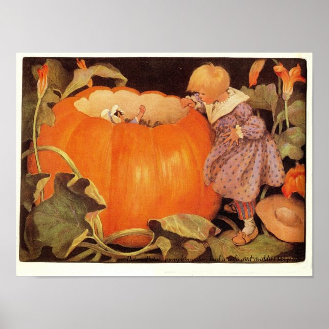 Póster Peter, Peter, Pumpkin Comer Nursery Rhyme Impressã (Frente)