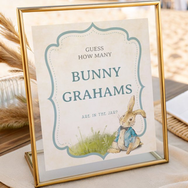 Poster Peter Rabbit Baby Shower How Many Bunny Grahams (Criador carregado)