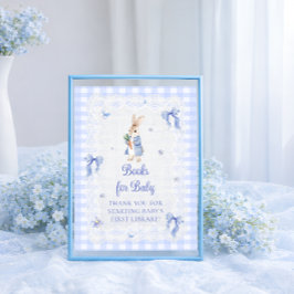 Poster Peter Rabbit Blue Bow Baby Shower Books for Baby