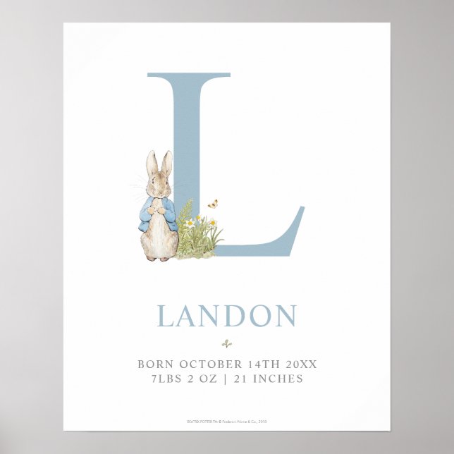 Poster Peter Rabbit | Carta Personalizada L (Frente)