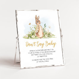 Poster Peter Rabbit Chá de fraldas Don't say Baby