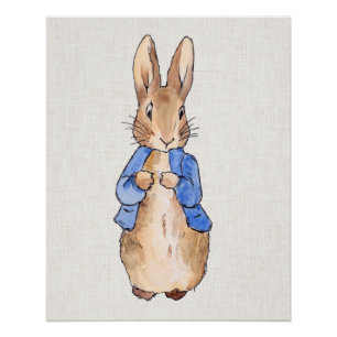 Póster Peter Rabbit com Linen Background