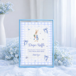 Poster Peter Rabbit Gingham Baby Shower Diaper Raffle