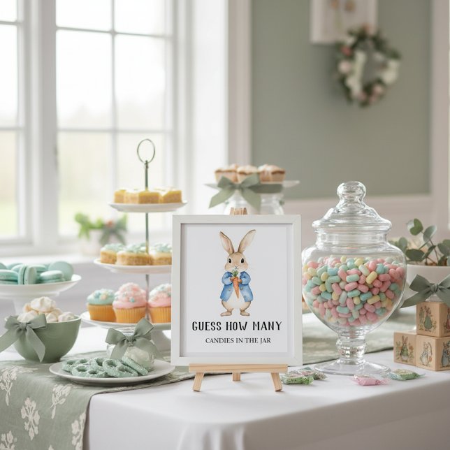 Poster Peter Rabbit “Guess How Many” Baby Shower Game (Criador carregado)