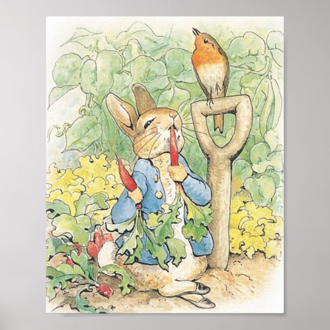 Poster Peter Rabbit In Garden - Beatrix Potter (Frente)