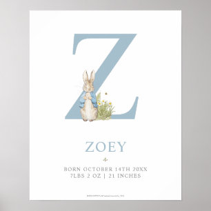 Poster Peter Rabbit Personalized Letter Z