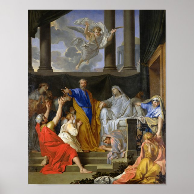 Poster Peter Ressurreando a Viúva Tabitha, 1652 (Frente)