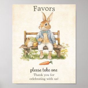 Poster Peter The Rabbit - Chá de fraldas Vintage Favorece