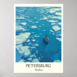 Poster Petersburg Alaska Ice Floes Water