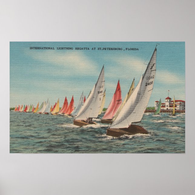 Póster Petersburgo, FL - Vista da Regata Relâmpago (Frente)