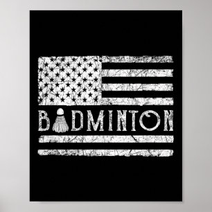 Poster Petiscos Patrióticos Americanos de Badminton EUA B