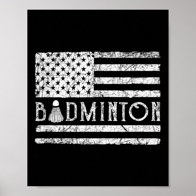 Poster Petiscos Patrióticos Engraçados de Badminton Ameri (Frente)