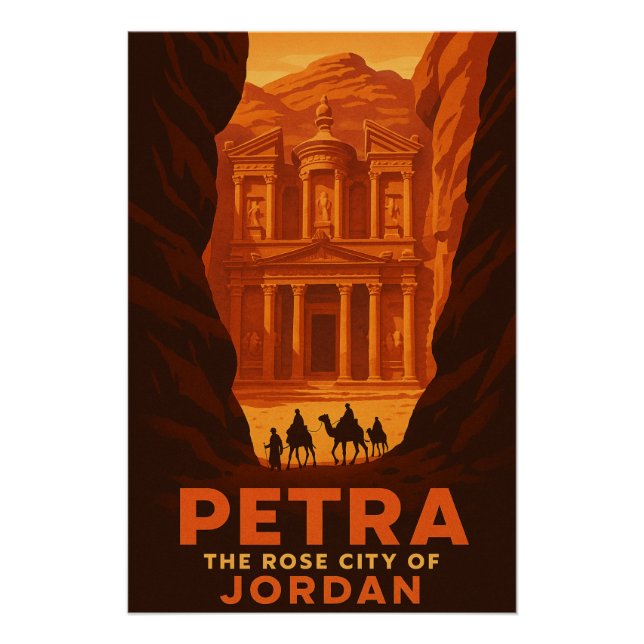Póster Petra - A Cidade Rosa da Jordânia (Frente)