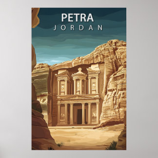 Poster Petra Jordan Ancient Rose City Al-Khazneh