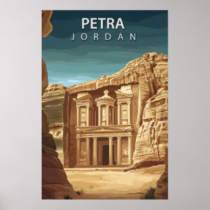 Poster Petra Jordânia Antiga Cidade Rosa Al-Khazneh