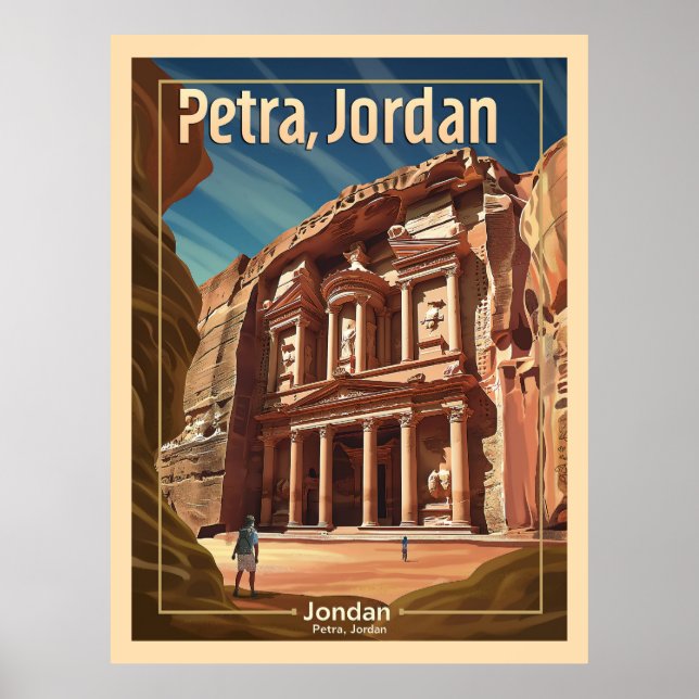 Poster Petra, Viagens vintage Jordan (Frente)