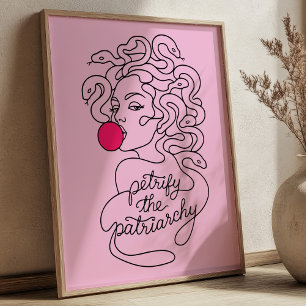 Poster Petrificar O Patriarcado Medusa Feminista Moderna
