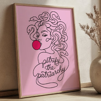 Poster Petrificar O Patriarcado Medusa Feminista Moderna