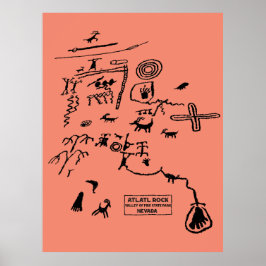Poster Petróglifos em Atlatl Rock no Vale do Parque Estad