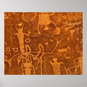 Póster Petroglyphs do nativo americano, painel de