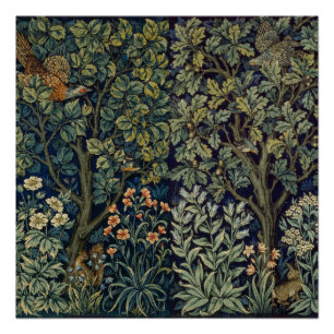 Póster Pheasant Pássaro Árvore Floresta William Morris