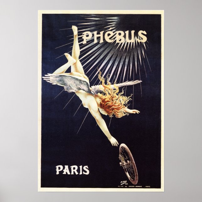 Poster PHEBUS CICLOS 1896 Paris Antiga Arte Francesa Nouv (Frente)